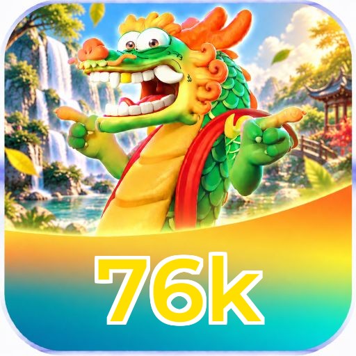 Interface da plataforma 76k mostrando slots populares e bônus de boas-vindas